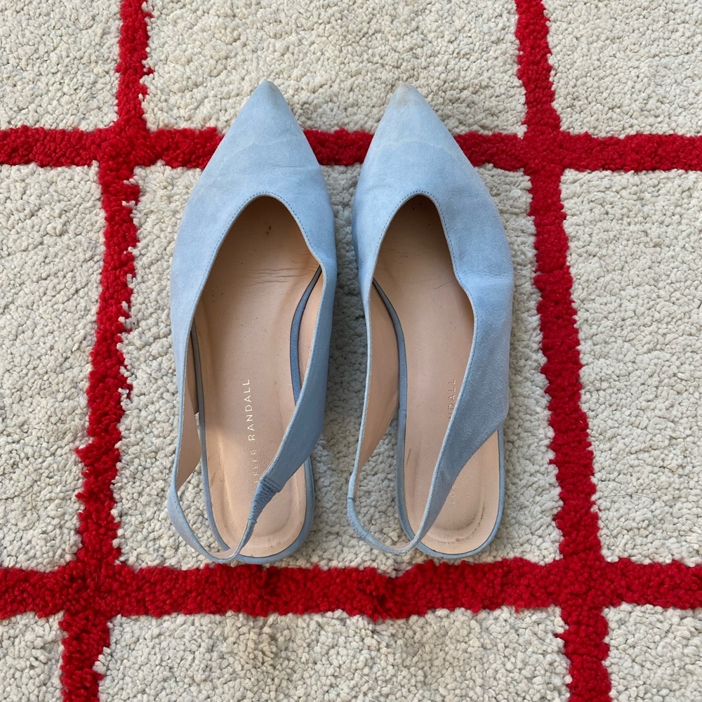 Loeffler Randall Eve Pointy Toe Suede Slingback Flats